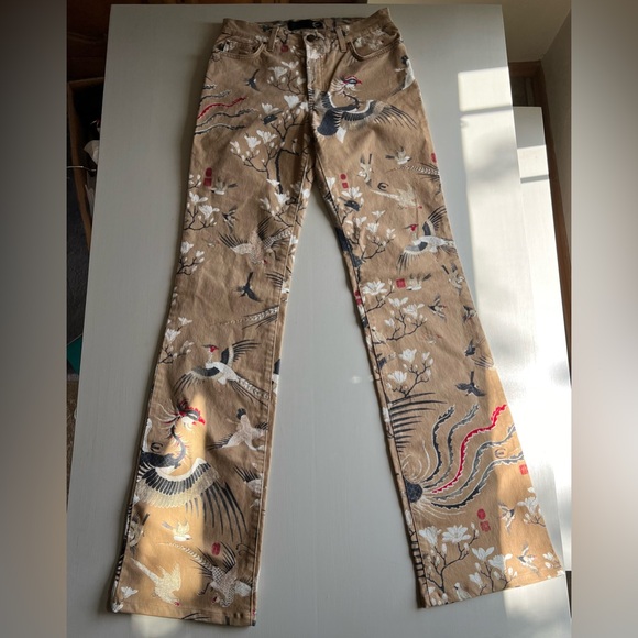 Just Cavalli Vintage Japanese Crane Print Jeans - Picture 13 of 17